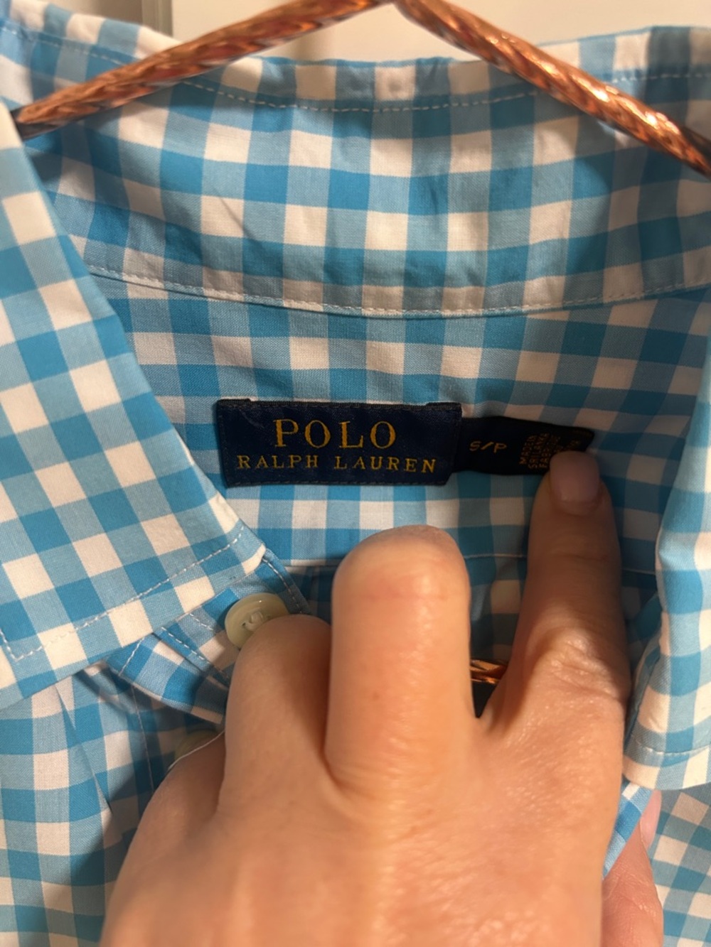 Polo by Ralph Lauren Women’s Light Blue and White Gingham Button-Down Shirt - Picture 2 of 5
